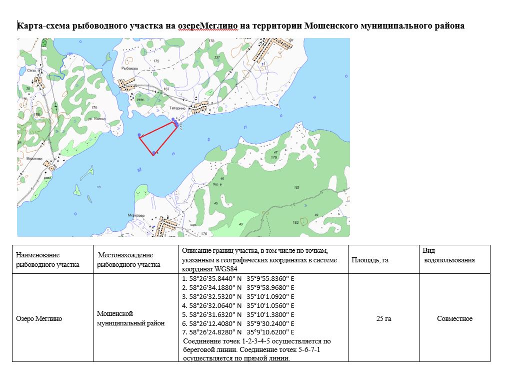 Об определении границ рыбоводного участка на озере Меглино.